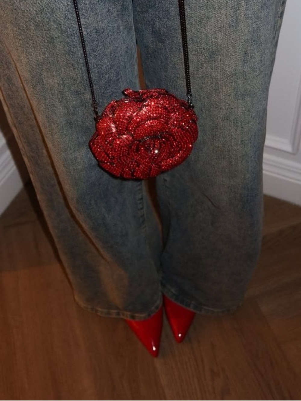 Red Rose Clutch Bag - Women